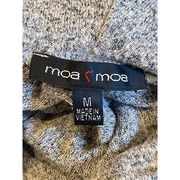 Moa Moa Womens Cowl Neck Hacci Pullover Top MTI315-BFCK Gray Size Medium - Picture 5 of 7